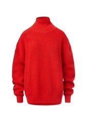 Brandon Maxwell - Women's Mock Neck Wool-Blend Sweater - Red - S - Moda Operandi