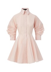Brandon Maxwell - Women's Puff-Sleeve Taffeta Mini Shirt Dress - Pink/black - Moda Operandi