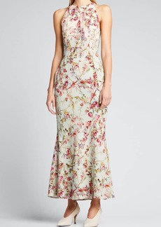 Brandon Maxwell Floral-Print Flounce Dress