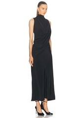 Brandon Maxwell Frida Draped Sleeveless Dress