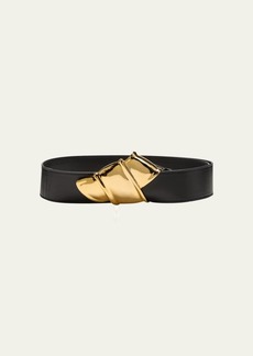 Brandon Maxwell Gold Knotted Leather Belt
