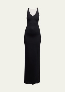 Brandon Maxwell Reversible Scoop-Neck Knit Dress with Hardware Detail