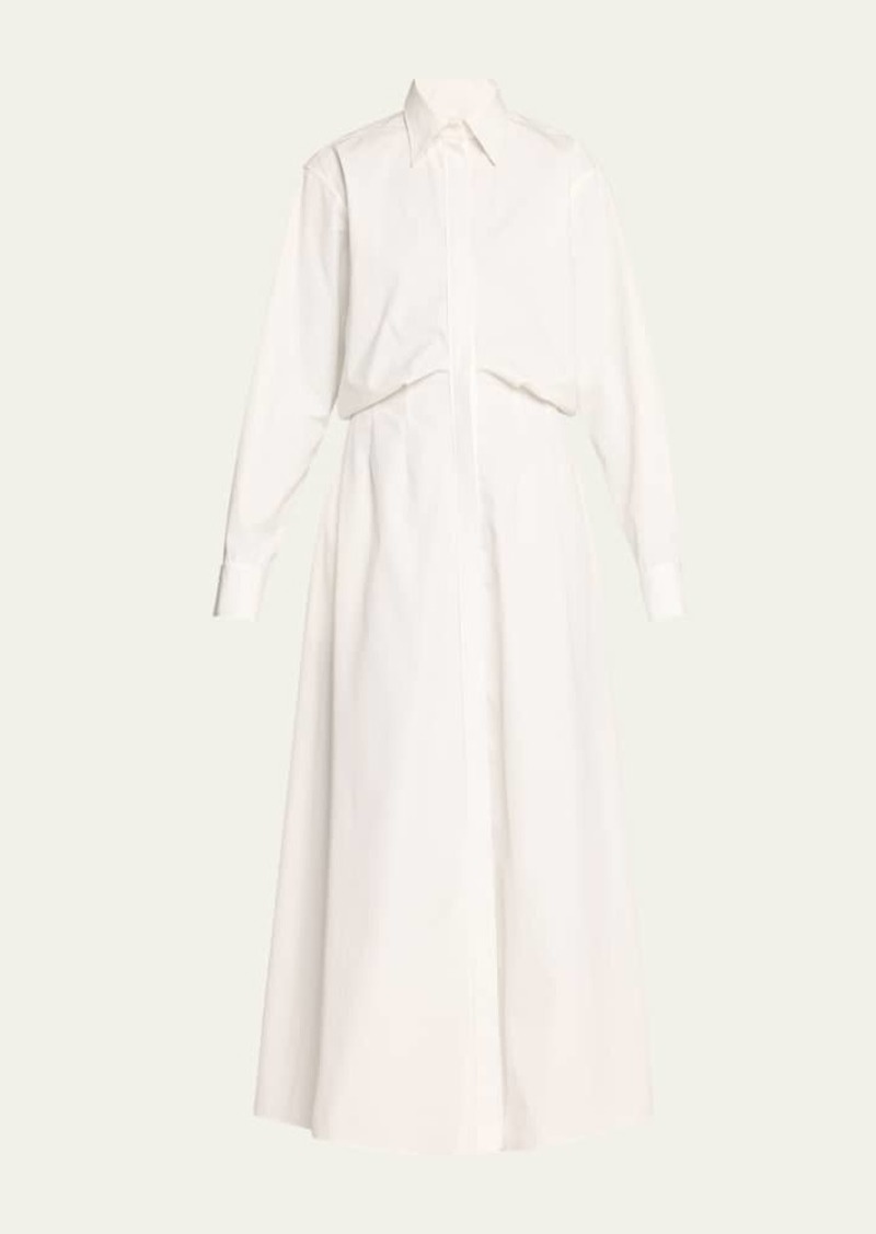 Brandon Maxwell The Celeste Button Down Poplin Maxi Shirtdress