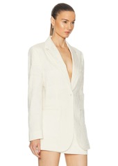Brandon Maxwell The Jemma Notched Lapel Jacket With Fitted Waist