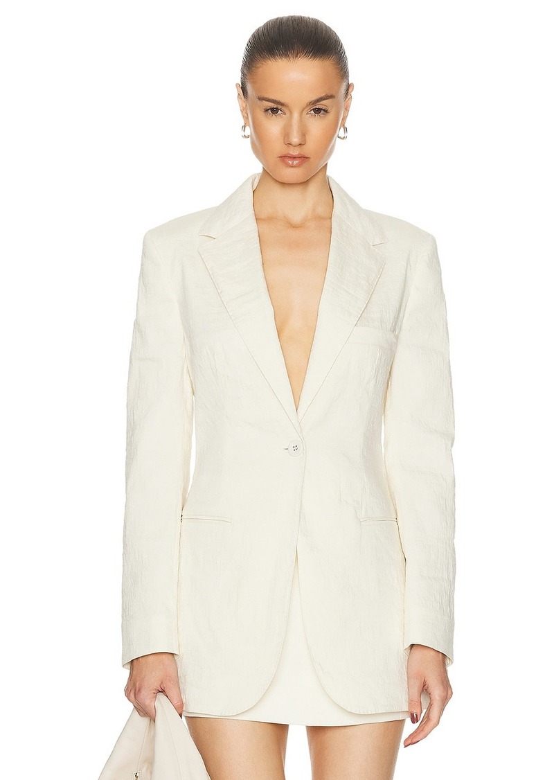 Brandon Maxwell The Jemma Notched Lapel Jacket With Fitted Waist
