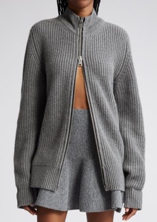 Brandon Maxwell The Marcie Zip Front Wool & Cashmere Cardigan