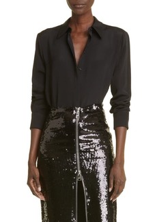 Brandon Maxwell The Spence Silk Button-Up Blouse