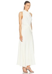 Brandon Maxwell The Valerie Draped Neckline & Belted Waist Dress