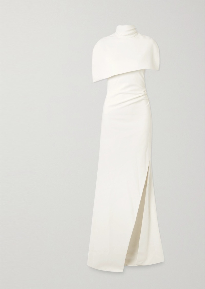 brandon maxwell cape dress