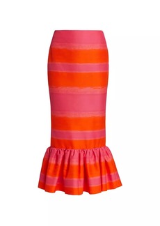 Brandon Maxwell Dyed Peplum Midi-Skirt