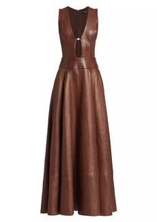 Brandon Maxwell Brynn Ruffled Silk Crepe Maxi Dress