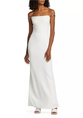 Brandon Maxwell Off-The-Shoulder Slip Gown