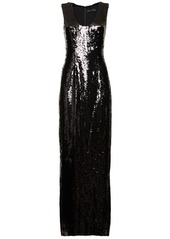 Brandon Maxwell Sequined Sleeveless Long Dress