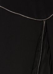 Brandon Maxwell Silk Crepe Long Dress W/ Zip Details