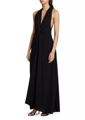 Brandon Maxwell The Banks Gathered Waist Maxi Dress