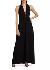 Brandon Maxwell The Banks Gathered Waist Maxi Dress