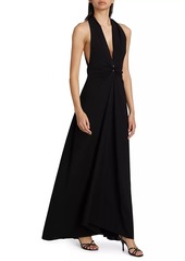 Brandon Maxwell The Banks Gathered Waist Maxi Dress