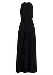 Brandon Maxwell The Banks Gathered Waist Maxi Dress