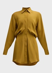 Brandon Maxwell The Vera Silk Crepe Mini Shirtdress