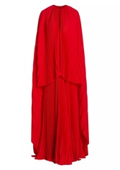 Brandon Maxwell The Willow Plissé Cape Gown