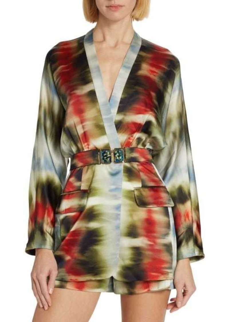 Brandon Maxwell Vogogna Painterly Belted Jacket