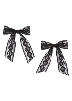 Brass Plum BP. 2-Pack Floral Lace Bow Hair Clips
