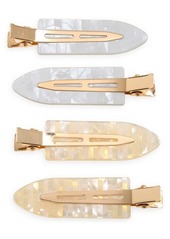 Brass Plum BP. Assorted 4-Pack Marble Creaseless Hair Clips