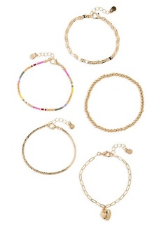 Brass Plum BP. Assorted Set of 5 Beaded Bracelets