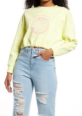 Brass Plum BP. Care for Your Mother Crop Organic Cotton Sweatshirt in Green Care For Mother at Nordstrom