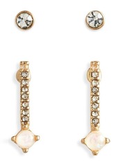 Brass Plum BP. Crystal Stud Earrings