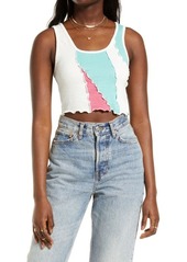 Brass Plum BP. Deadstock Knit Tank in Pink- Blue Patchwork at Nordstrom