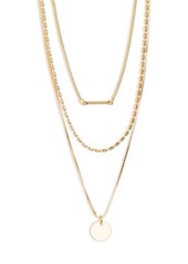 Brass Plum BP. Layered Chain Necklace