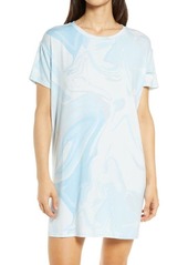 Brass Plum BP. Oversize Sleep T-Shirt in Blue Artic Marble Wash at Nordstrom