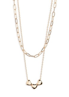 Brass Plum BP. Triple Heart Layered Necklace