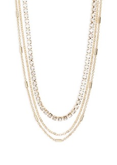 Brass Plum BP. Triple Layer Crystal Necklace