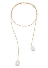Brinker & Eliza Nell pearl lariat chain necklace