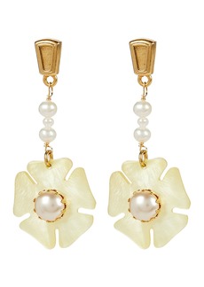 Brinker & Eliza Magnolia Flower Linear Drop Earrings