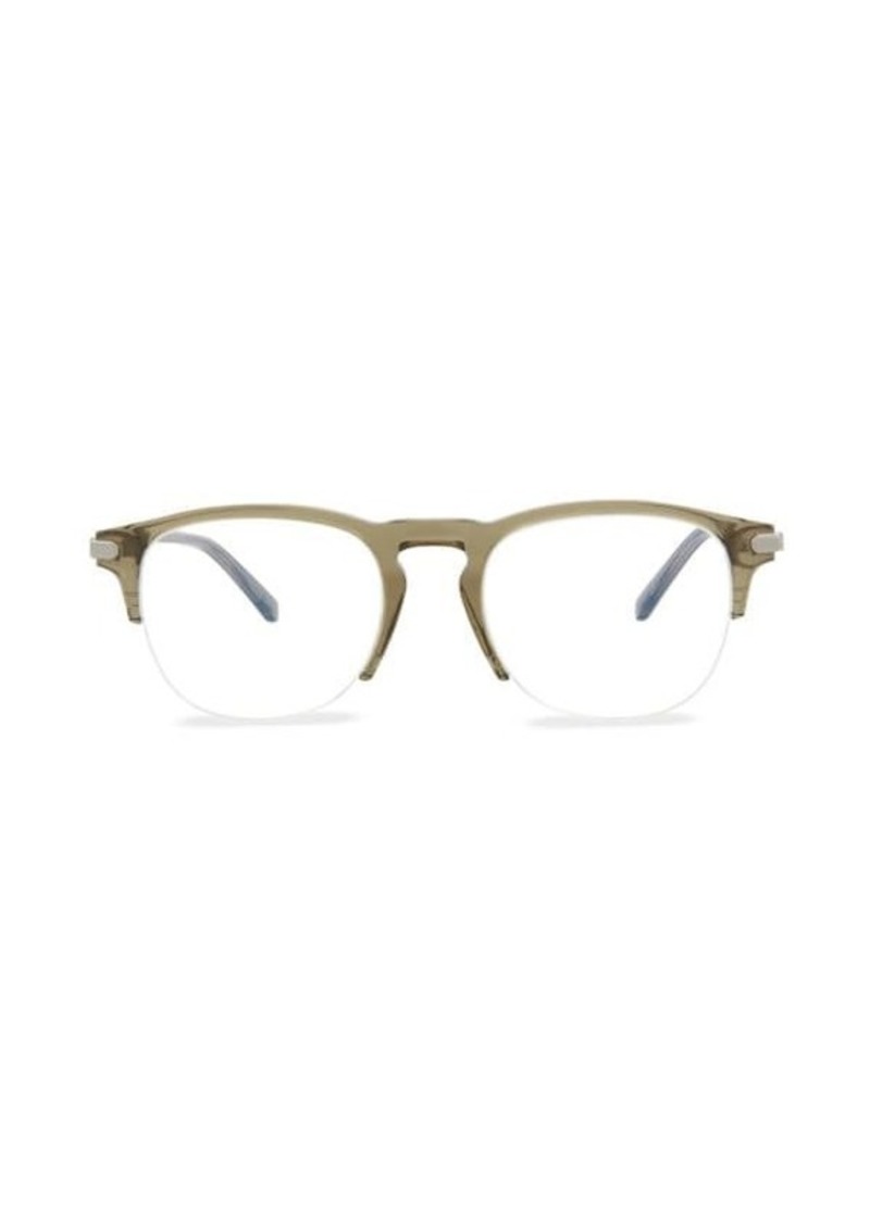 Brioni 51MM Half Rim Clubmaster Eyeglasses