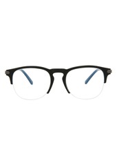 Brioni Fashion 51mm Round Optical Glasses in Black Black Transparent at Nordstrom Rack