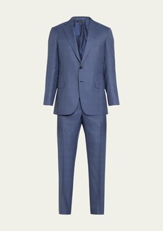 Brioni Men's Brun Super 150's Plaid Suit