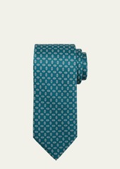 Brioni Men's Geometric-Print Silk Tie