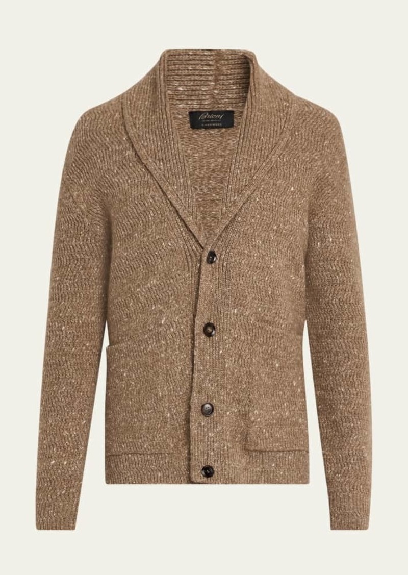 Brioni Men's Melange Wool Cardigan