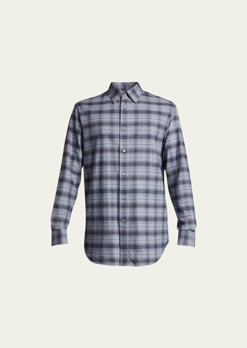 Brioni Men's Plaid Sport Shirt