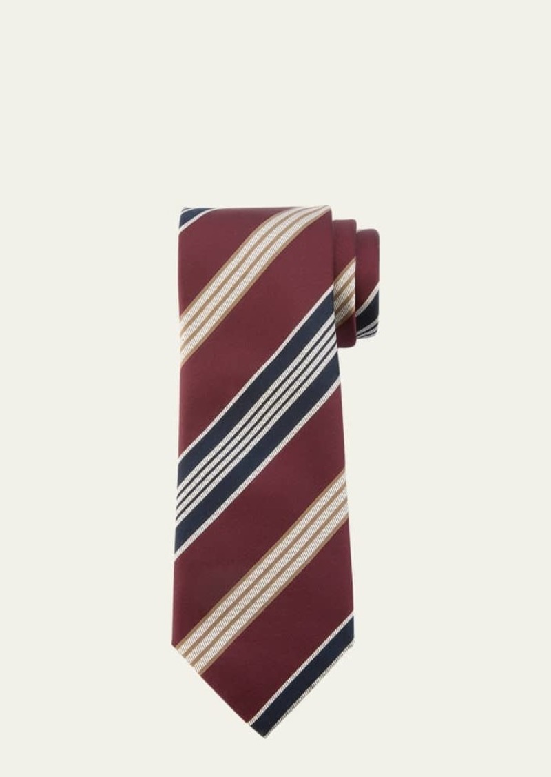 Brioni Men's Regimental Stripe Silk Tie