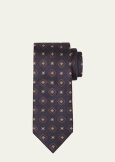 Brioni Men's Silk Medallion-Print Tie