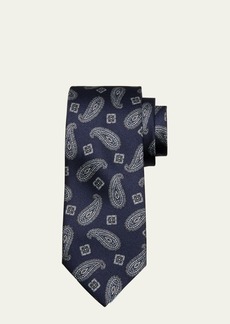 Brioni Men's Silk Paisley-Print Tie