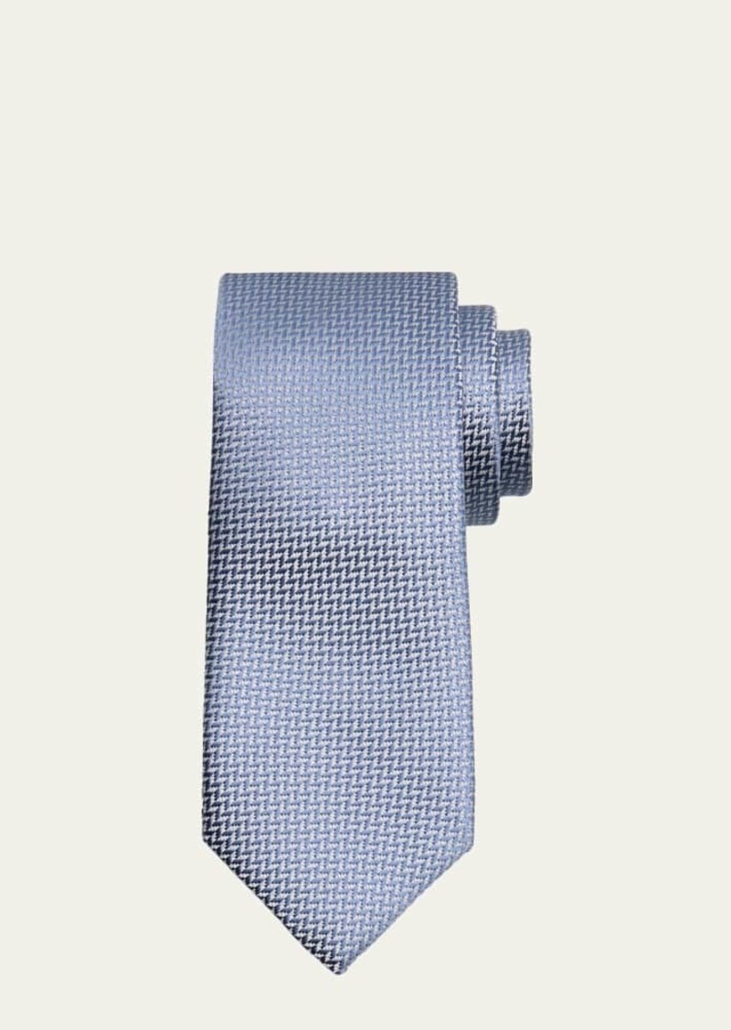 Brioni Men's Silk Tonal Chevron Tie