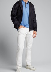 Brioni Men's Solid Cotton Pique Polo Shirt