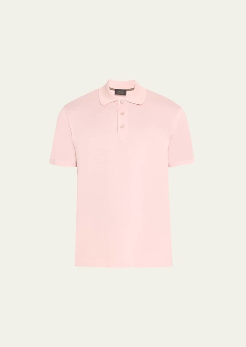 Brioni Men's Solid Cotton Polo Shirt