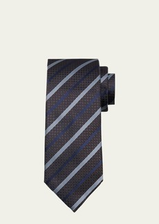 Brioni Men's Stripe Jacquard Silk Tie